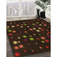 Patterned Black Brown Rug, pat3468org