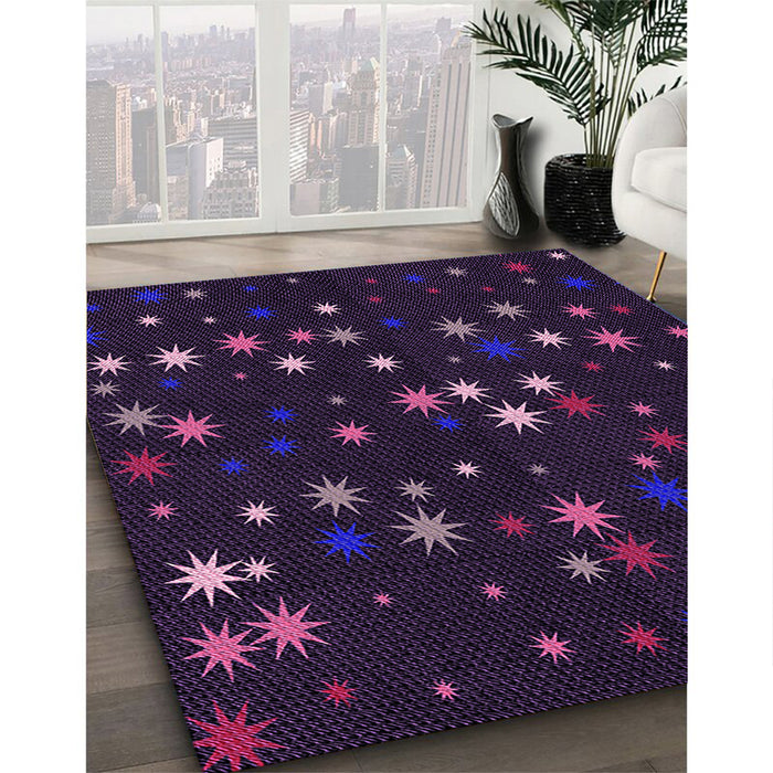 Machine Washable Transitional Purple Rug in a Family Room, wshpat3468pur