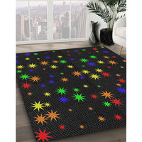 Patterned Black Modern Rug, pat3468