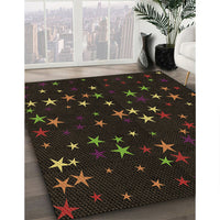 Patterned Black Rug, pat3469brn