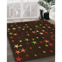 Patterned Black Brown Rug, pat3469org