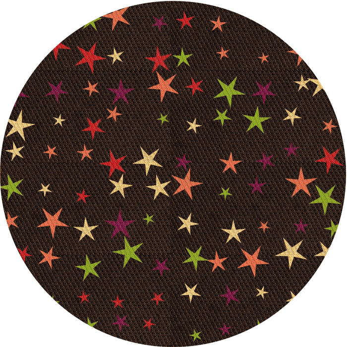 Square Patterned Black Brown Rug, pat3469org