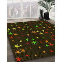 Patterned Black Brown Rug, pat3469yw