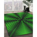 Patterned Dark Forest Green Novelty Rug in Family Room, pat346