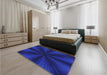 Patterned Earth Blue Rug in a Bedroom, pat347blu