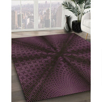 Patterned Purple Lily Purple Rug, pat347brn