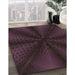 Patterned Purple Lily Purple Rug in Family Room, pat347brn