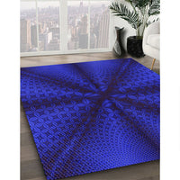 Patterned Earth Blue Rug, pat347pur