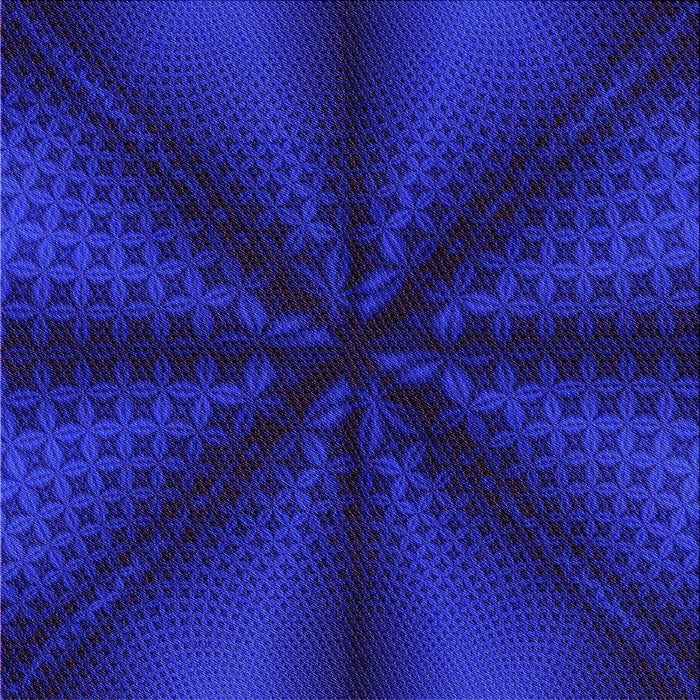 Round Patterned Earth Blue Rug, pat347pur