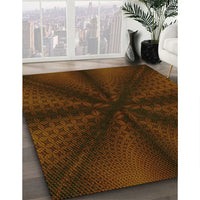 Patterned Saddle Brown Rug, pat347yw