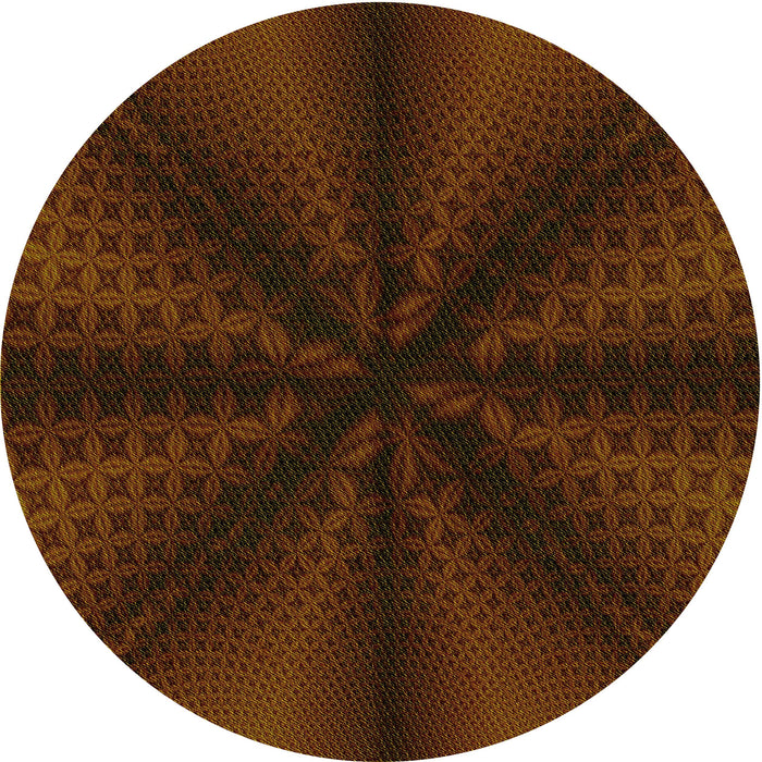 Square Patterned Saddle Brown Rug, pat347yw