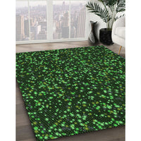 Patterned Black Rug, pat3470grn