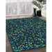 Machine Washable Transitional Aquamarine Stone Green Rug in a Family Room, wshpat3470lblu