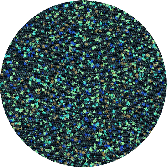 Square Patterned Aquamarine Stone Green Rug, pat3470lblu