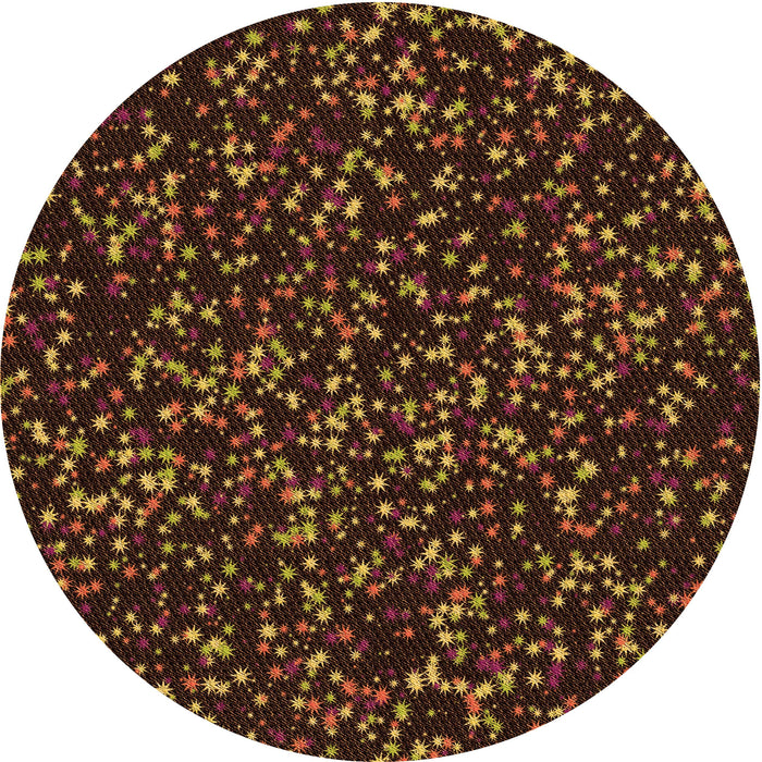 Square Patterned Black Brown Rug, pat3470org