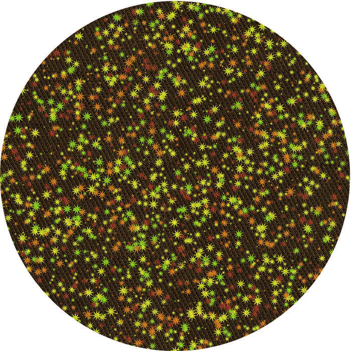 Square Patterned Dark Yellow Green Rug, pat3470yw