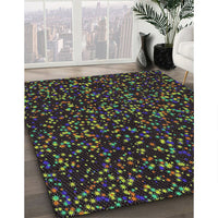 Patterned Black Novelty Rug, pat3470