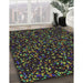 Patterned Black Novelty Rug in Family Room, pat3470