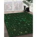 Machine Washable Transitional Deep Emerald Green Rug in a Family Room, wshpat3471grn