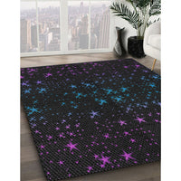 Patterned Black Novelty Rug, pat3471