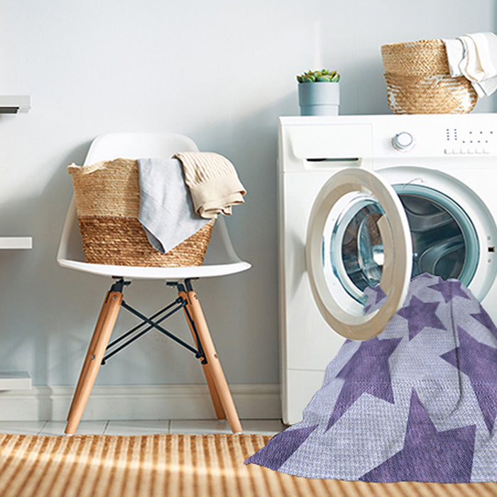 Machine Washable Transitional Blue Rug in a Washing Machine, wshpat3472blu