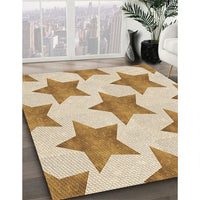 Patterned Golden Blonde Gold Rug, pat3472brn