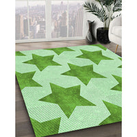 Patterned Light Green Rug, pat3472grn