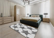 Patterned Platinum Gray Rug in a Bedroom, pat3472gry