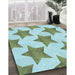 Machine Washable Transitional Green Rug in a Family Room, wshpat3472lblu