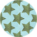 Square Patterned Green Rug, pat3472lblu