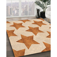 Patterned Neon Orange Rug, pat3472org