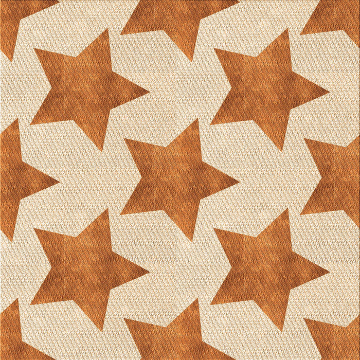 Round Patterned Neon Orange Rug, pat3472org