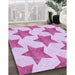 Patterned Blossom Pink Rug in Family Room, pat3472pur