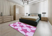 Patterned Blossom Pink Rug in a Bedroom, pat3472pur