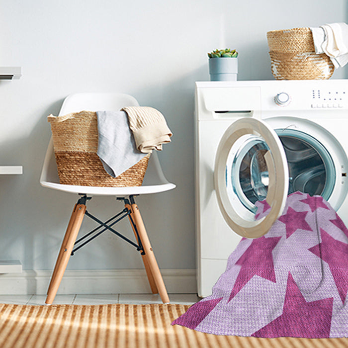 Machine Washable Transitional Blossom Pink Rug in a Washing Machine, wshpat3472pur