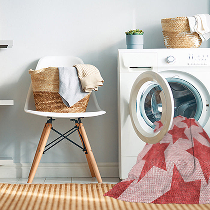 Machine Washable Transitional Pink Rug in a Washing Machine, wshpat3472rd