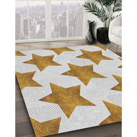 Patterned White Chocolate Beige Novelty Rug, pat3472