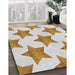 Patterned White Chocolate Beige Novelty Rug in Family Room, pat3472