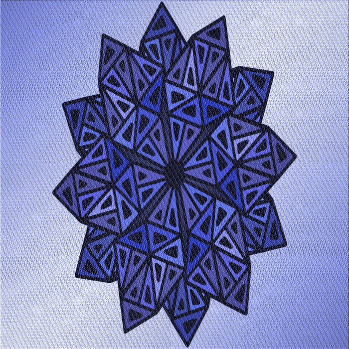 Round Patterned Jeans Blue Rug, pat3473blu