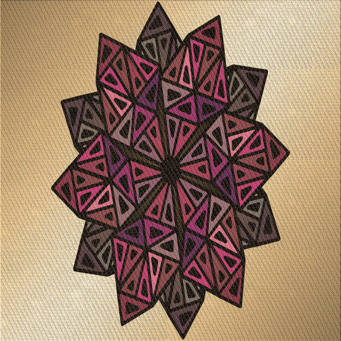 Round Patterned Red Brown Rug, pat3473brn