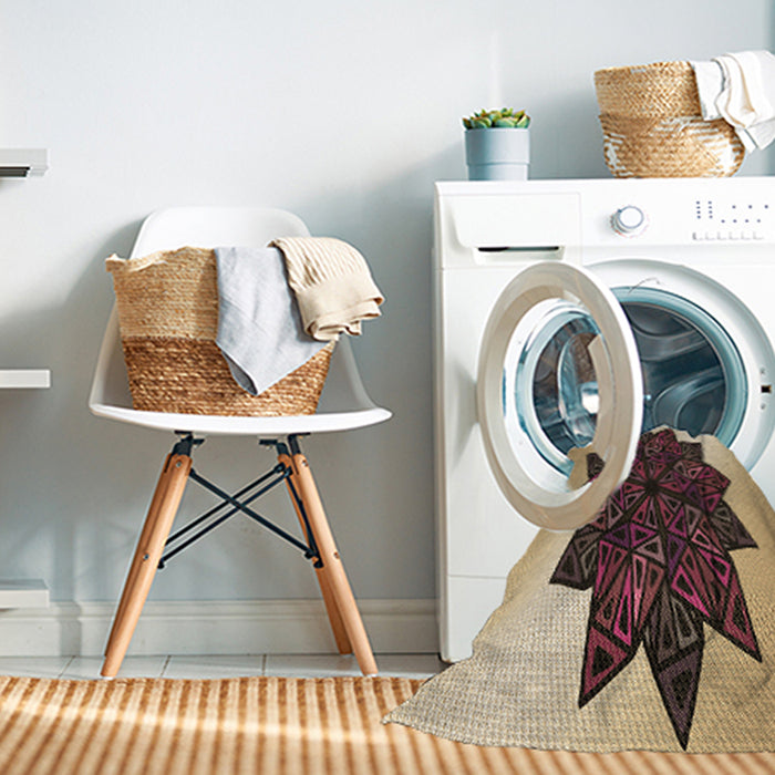 Machine Washable Transitional Red Brown Rug in a Washing Machine, wshpat3473brn