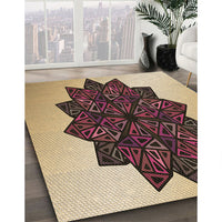 Patterned Red Brown Rug, pat3473brn