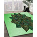 Machine Washable Transitional Green Rug in a Family Room, wshpat3473grn