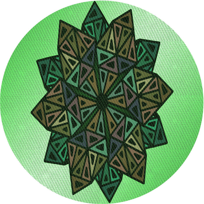 Square Machine Washable Transitional Green Rug in a Living Room, wshpat3473grn