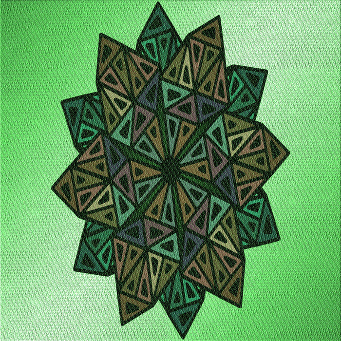 Round Patterned Green Rug, pat3473grn