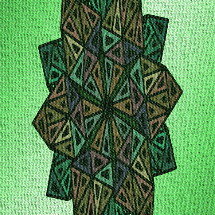 Machine Washable Transitional Green Rug, wshpat3473grn