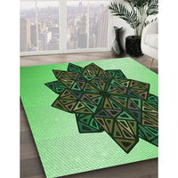 Patterned Green Rug, pat3473grn