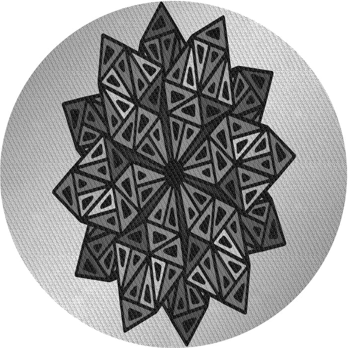 Square Patterned Silver Gray Rug, pat3473gry