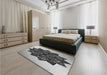 Patterned Silver Gray Rug in a Bedroom, pat3473gry