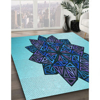 Patterned Blue Rug, pat3473lblu